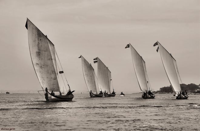 velas ao vento, pouco, deslizam